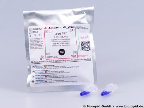 Biorapid Test zur Leukozytenzählung Leuko-tic blau 