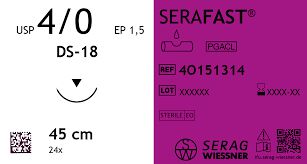 Serag-Wiessner SERAFAST® Nahtmaterial ungefärbt DSS-13, 45 cm | 4-0, metric 1.5