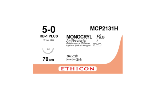 Monocryl Plus 5-0 70cm RB-1 PLUS MCP2131H 36 Stück 
