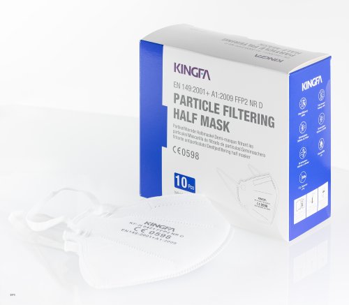 KINGFA FFP2 Maske mit Polsterung CE0598 zertifiziert (Pck. 10 Stück) 